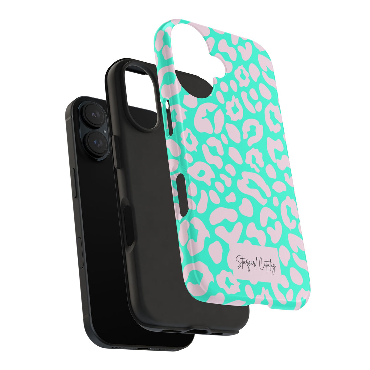 Teal & Pink Cheetah iPhone Case